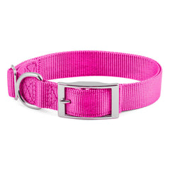 Adjustable Dog Collar 1"W x 14"-24"L Color: Hot Pink