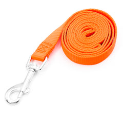 Jeffers Pet Dog Leash 5/8"W x 4'L– Heavy Duty Nylon Lead for Small Medium Large Dogs, Training Walking Leash for Pets, Durable Safety Strap for Outdoor, Indoor, Crate, Kennel, House Use - Orange