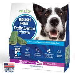 Vetality Brush Free Daily Dental Chews for Dogs`