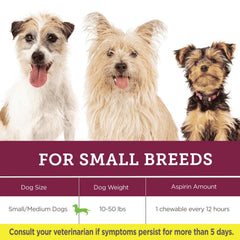 Vetality Canine Aspirin for Small-Med Dogs 10-50 lbs