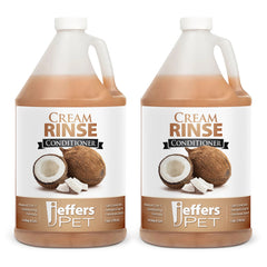 Jeffers Creme Rinse Gallon – 3-in-1 Pet Conditioner for Soft, Tangle-Free Coats with Coconut Scent, 2pk