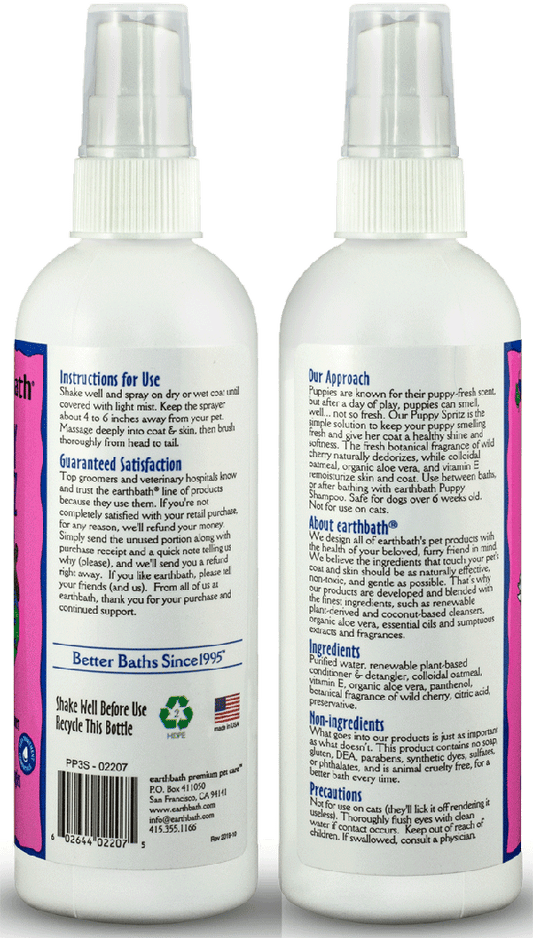 EARTHBATH Puppy Spritz Wild Cherry 8oz