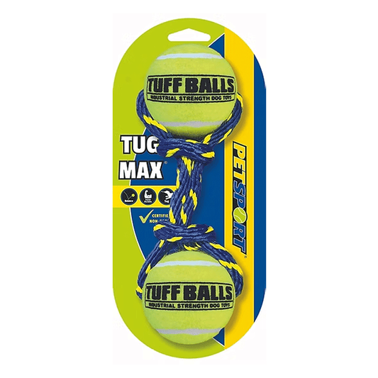 حبل سحب PETSPORT Tug Max بطول 9 بوصات مع كرتين متينتين بحجم 2.5 بوصة