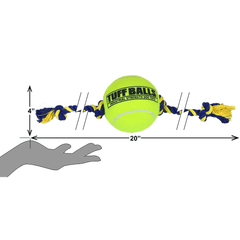 PETSPORT Tuff Ball Tug Giant 20" Rope w/ 4" Ball