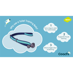 أجراس تدريب مرحاض الكلاب من COACHI باللون الأزرق الداكن/الأزرق الفاتح