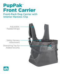 OUTWARD HOUND PupPak Dog Front Carrier Grey S