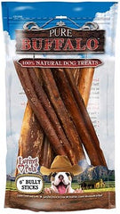 PURE BUFFALO Bully Sticks 6in - 6 pack