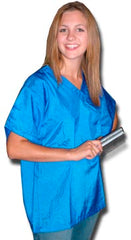 *STYLIST WEAR Scrub Top Crinkle Nylon Blue L