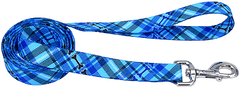 PET ATTIRE Styles Dog Leash 3/8 x 6ft Plaid Bones