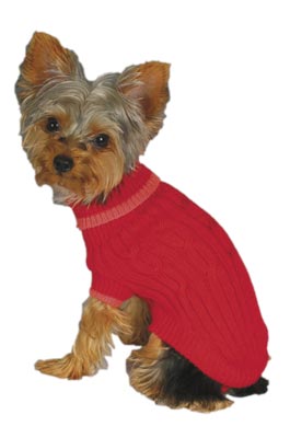 *FASHION PET سترة كلاسيكية من الصوف الأحمر مقاس L