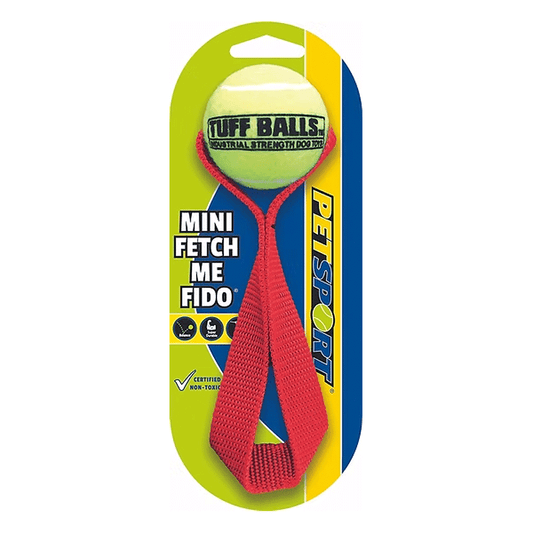 لعبة PETSPORT Mini Fetch Me Fido بمقبض 8 بوصات وكرة صلبة 1.8 بوصة