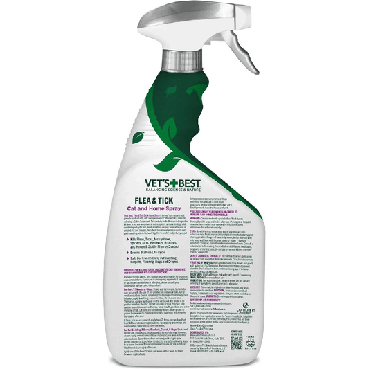 *VETS BEST Flea + Tick Home Spray For Cats 32oz