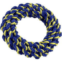 PETSPORT Twisted Chews Medium Braided Cotton Rope Ring 7"