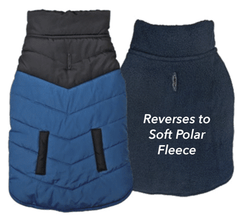 *FASHION PET Color Block Puffer Jacket Blue S