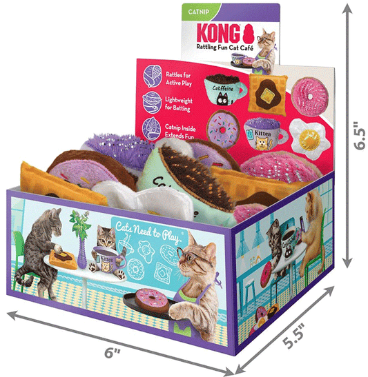 مجموعة ألعاب قطط KONG Scrattles Cafe، 12 قطعة، PDQ