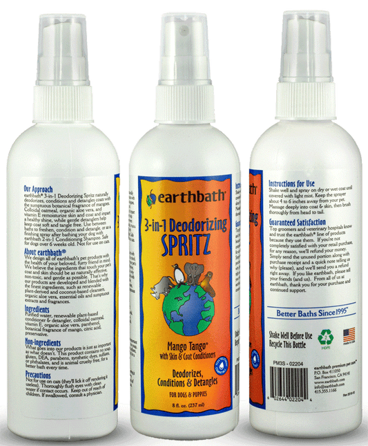 EARTHBATH 3-in-1 Deodorizing Spritz Mango Tango 8oz
