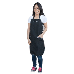 PAW BROTHERS Black Apron w/Paw Print Trim