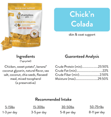 *SHAMELESS PETS Jerky Bites Chick'n Colada 5oz