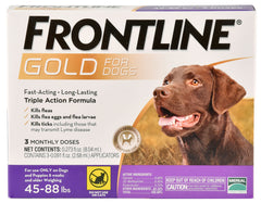 Frontline Gold, 3 pack, Dogs 45-88 lb