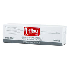 Jeffers Poly Hub Veterinary Needles 100 Pack – Sterile Hypodermic Needles for Injections, Luer Lock & Slip Syringes – Medical Lab Supplies for Cattle, Goat, Pets, Livestock, Vet Use - 16ga x 1"