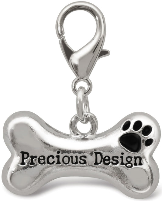 Silver Bone Pet Charm