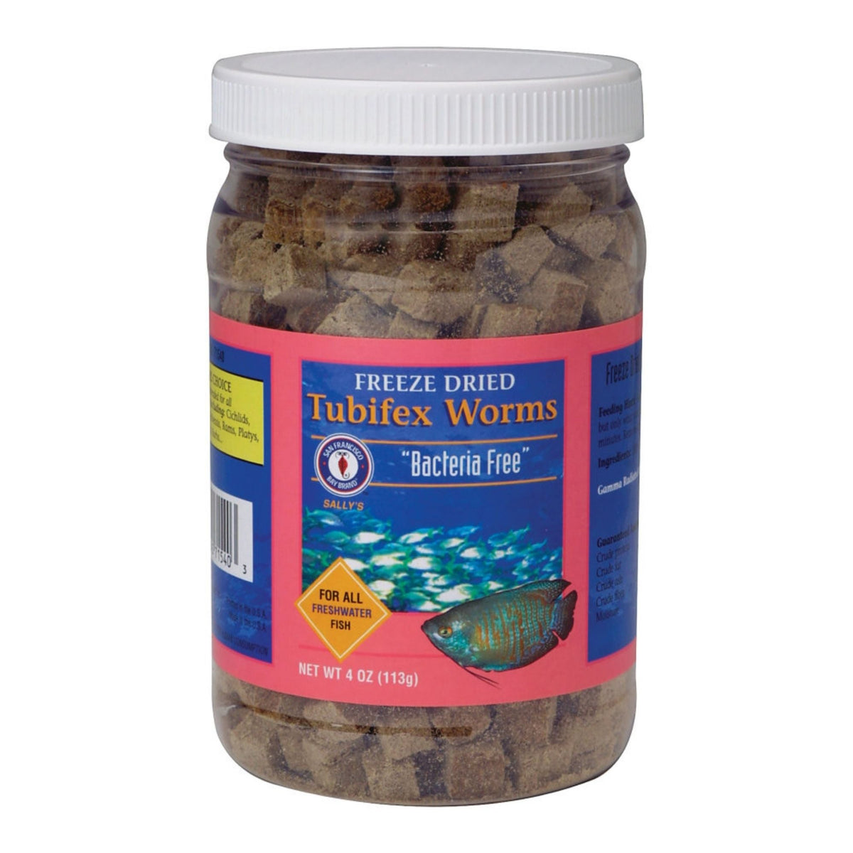 San Francisco Bay Brand Bacteria Free Tubifex Worms Freeze Dried Fish Food 113 g, 1ea/4oz.