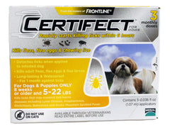 Certifect for Dogs  5-22 lbs  3 Month (Yellow)