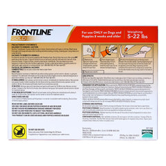 Frontline Gold for Dogs 5-22 lbs  Orange  3 Month
