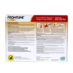 Frontline Gold for Dogs 89-132 lbs  Red  3 Month