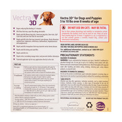 Vectra 3D Flea & Tick Spot Treatment for Dogs 5 - 10 lbs, 3 dose