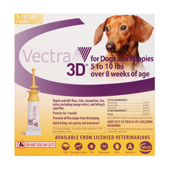 Vectra 3D Flea & Tick Spot Treatment for Dogs 5 - 10 lbs, 3 dose