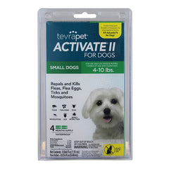 TevraPet Activate II للكلاب الصغيرة من وزن 4 إلى 10 أرطال، إمداد لمدة 4 أشهر