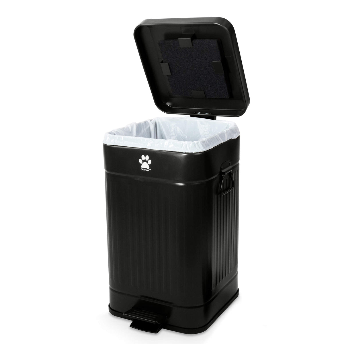 Nevink Dog Poop Trash Can for Outdoors 12 Liter, Black