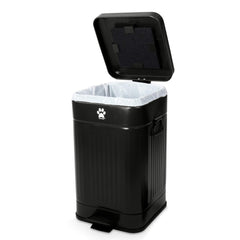 Nevink Dog Poop Trash Can for Outdoors 12 Liter, Black