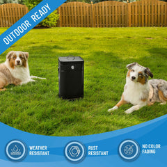 Nevink Dog Poop Trash Can for Outdoors 12 Liter, Black