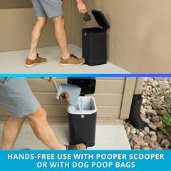 Nevink Dog Poop Trash Can for Outdoors 12 Liter, Black