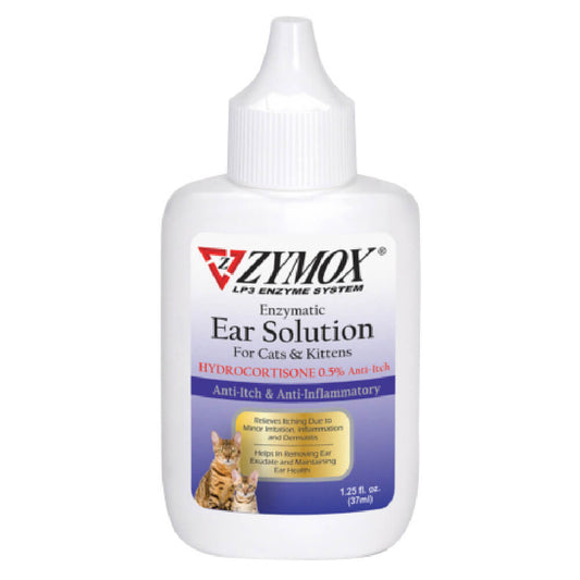 Solución para oídos de gatos/gatitos Zymox con 0.5% de hidroclorotiazida (35 ml)