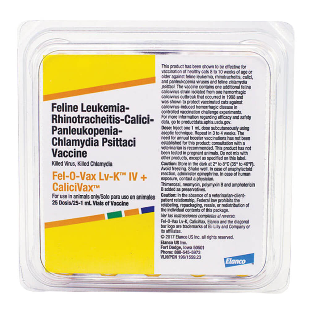 TruFel HC2pCH Felv/ Fel-O-Vax Lv-K(r) IV + Calicivax, (25 x 1ml)