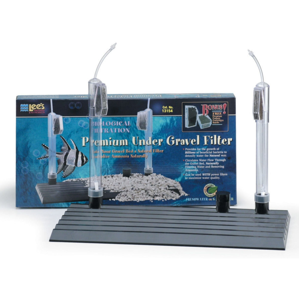 Lee's Aquarium & Pet Products Premium Under Gravel Filter Black, Clear, 1ea/10 In X 20 in.