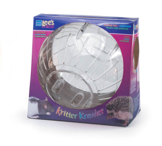 Lee's Aquarium & Pet Products Kritter Krawler Clear View-Thru Running Ball Clear, 1ea/Jumbo