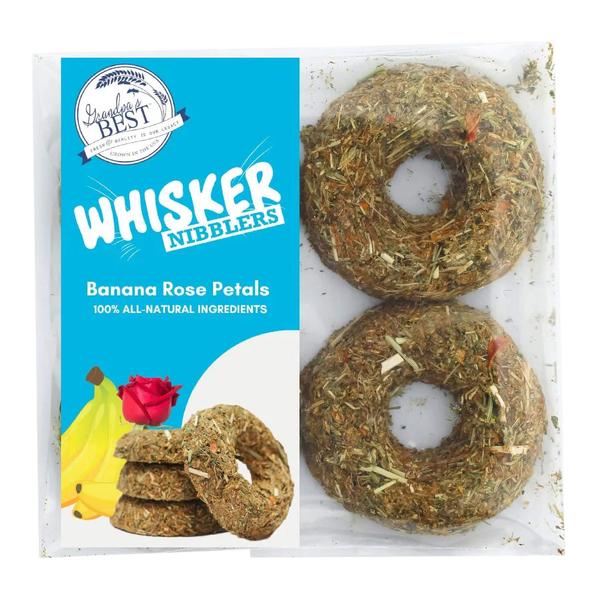 Grandpa's Best Whisker Nibblers Banana Rose Petal Treats