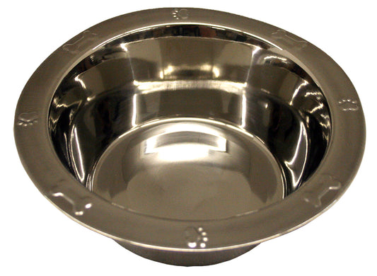 Embossed Regular Stainless Steel Bowl  1 qt
