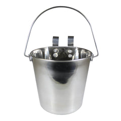Stainless Steel Pail, Flat Sided Hook-On with Rivets, 13 qt