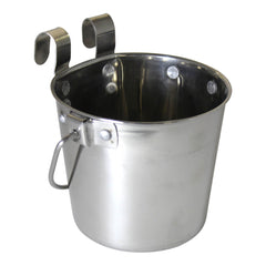 Stainless Steel Pail, Flat Sided Hook-On with Rivets, 2 qt