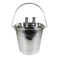 Stainless Steel Pail, Flat Sided Hook-On with Rivets, 1 qt