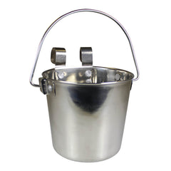 Stainless Steel Pail, Flat Sided Hook-On with Rivets, 1 qt