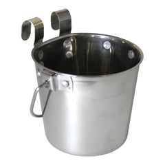 Stainless Steel Pail, Flat Sided Hook-On with Rivets, 2 qt