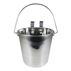 Stainless Steel Pail, Flat Sided Hook-On with Rivets, 2 qt