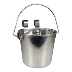 Stainless Steel Pail, Flat Sided Hook-On with Rivets, 2 qt