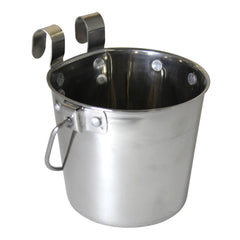 Stainless Steel Pail, Flat Sided Hook-On with Rivets, 4 qt